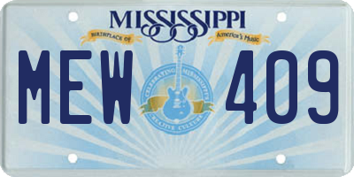 MS license plate MEW409