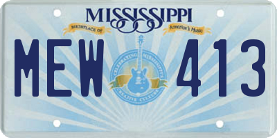 MS license plate MEW413