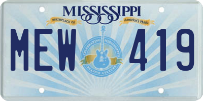 MS license plate MEW419
