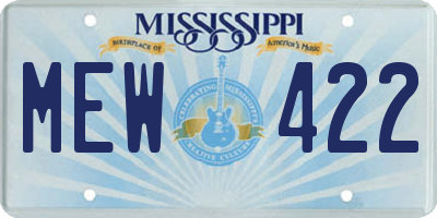 MS license plate MEW422