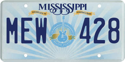 MS license plate MEW428