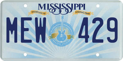 MS license plate MEW429