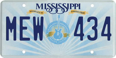 MS license plate MEW434