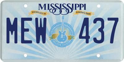 MS license plate MEW437