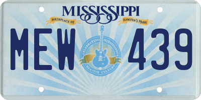 MS license plate MEW439