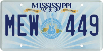 MS license plate MEW449