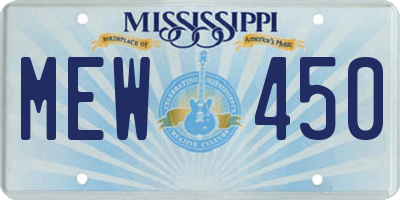 MS license plate MEW450