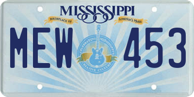 MS license plate MEW453