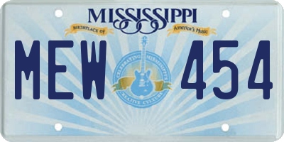 MS license plate MEW454