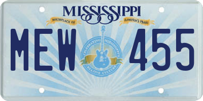 MS license plate MEW455