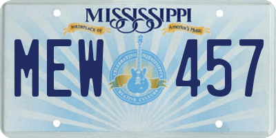 MS license plate MEW457