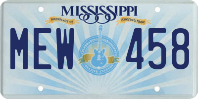 MS license plate MEW458