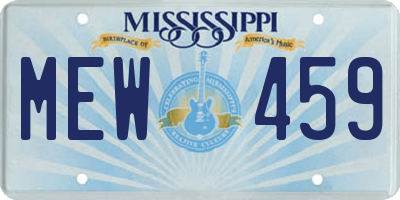 MS license plate MEW459