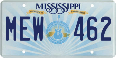 MS license plate MEW462