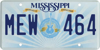 MS license plate MEW464