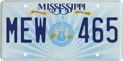 MS license plate MEW465