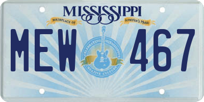 MS license plate MEW467