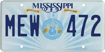 MS license plate MEW472