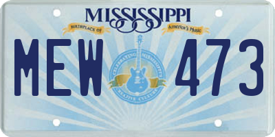 MS license plate MEW473