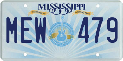 MS license plate MEW479