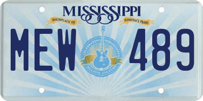 MS license plate MEW489