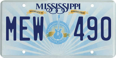 MS license plate MEW490