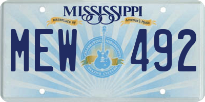 MS license plate MEW492