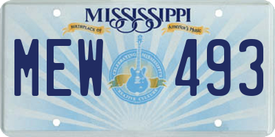 MS license plate MEW493