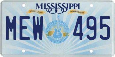 MS license plate MEW495