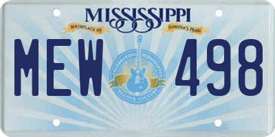 MS license plate MEW498