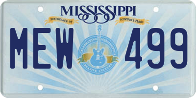 MS license plate MEW499