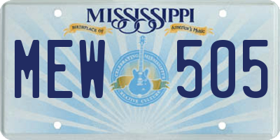 MS license plate MEW505