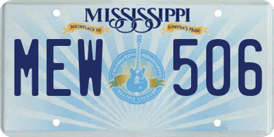 MS license plate MEW506