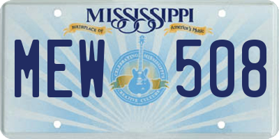 MS license plate MEW508