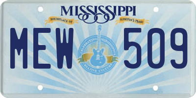 MS license plate MEW509