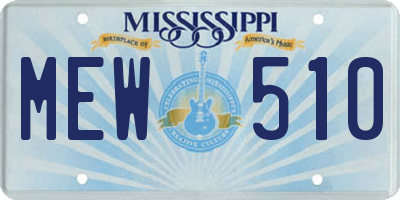 MS license plate MEW510