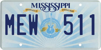 MS license plate MEW511