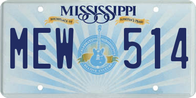 MS license plate MEW514