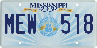 MS license plate MEW518