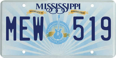MS license plate MEW519
