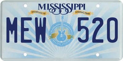MS license plate MEW520