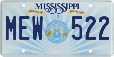 MS license plate MEW522