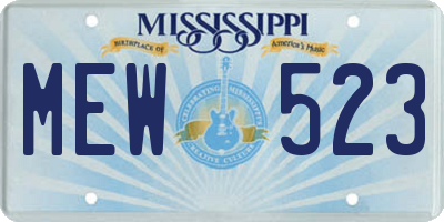 MS license plate MEW523