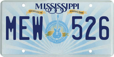 MS license plate MEW526