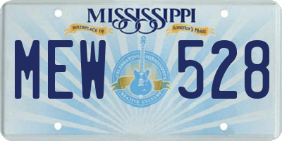 MS license plate MEW528