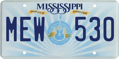 MS license plate MEW530