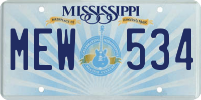 MS license plate MEW534
