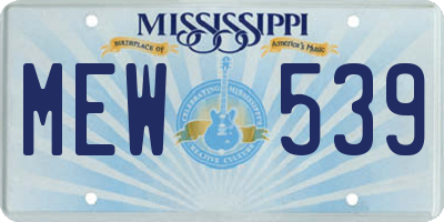 MS license plate MEW539