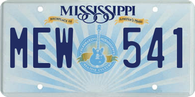MS license plate MEW541