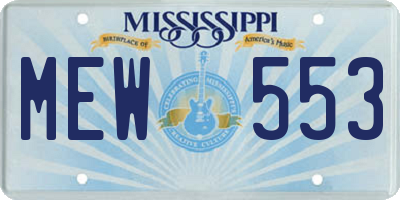 MS license plate MEW553